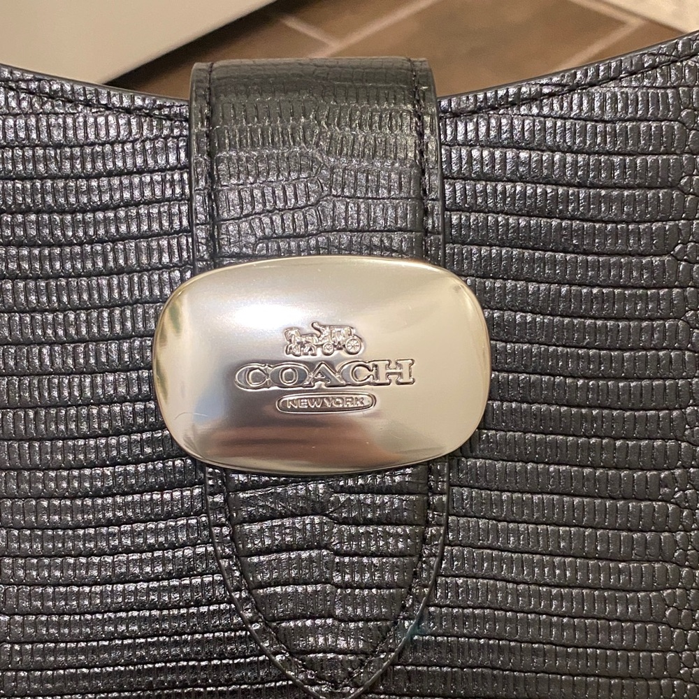 Coach Eliza Black Leather Shoulder Bag - Picture 2 of 7